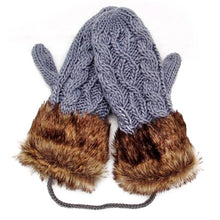 Women Ragwool Rag Wool Gloves Hang Neck Mittens Knitted Warm Fur Glove 11 Colors P6Y