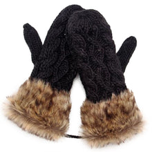 Women Ragwool Rag Wool Gloves Hang Neck Mittens Knitted Warm Fur Glove 11 Colors P6Y