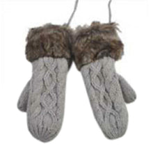 Women Ragwool Rag Wool Gloves Hang Neck Mittens Knitted Warm Fur Glove 11 Colors P6Y