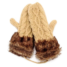 Women Ragwool Rag Wool Gloves Hang Neck Mittens Knitted Warm Fur Glove 11 Colors P6Y
