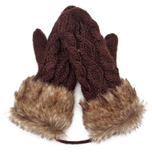 Women Ragwool Rag Wool Gloves Hang Neck Mittens Knitted Warm Fur Glove 11 Colors P6Y