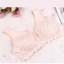 Women Sexy Lace Embroidery Lace Sheer Unpadded Bra Wire Free Push Up Bra 34-42B Y46 P18