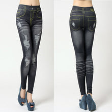 Women Stretchy Skinny Jeggings Vintage Distressed Tights Denim Jeans Slim Pants