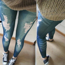 Women Stretchy Skinny Jeggings Vintage Distressed Tights Denim Jeans Slim Pants