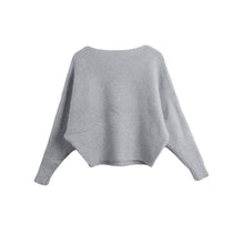 Women Sweaters And Pullovers Long Sleeve Solidcolor Sweater Ladies Knitted Pullover Batwing Sleeve Casual Slash Neck Knitwear
