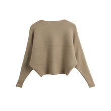 Women Sweaters And Pullovers Long Sleeve Solidcolor Sweater Ladies Knitted Pullover Batwing Sleeve Casual Slash Neck Knitwear