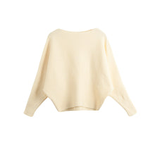 Women Sweaters And Pullovers Long Sleeve Solidcolor Sweater Ladies Knitted Pullover Batwing Sleeve Casual Slash Neck Knitwear