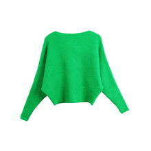 Women Sweaters And Pullovers Long Sleeve Solidcolor Sweater Ladies Knitted Pullover Batwing Sleeve Casual Slash Neck Knitwear