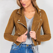 Women's Motorcycle Jacket Women Leather Zipper Coat Outwear Loose Blouse Outwear New