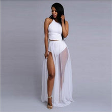 Womens Sexy Dress Mesh Patchwork Club Dresses Maxi 2 Piece Set Women Party Night Club Dress Off Shoulder Two Piece Outfits