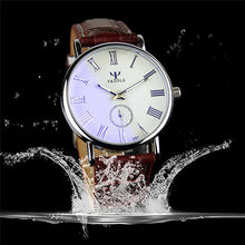 Luxury Waterproof Faux Leather Men Blue Ray Glass Sports Quartz Watch Dress Quartz Analog Watches Hour for Men