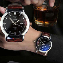 Mens watches Business Leather Band Calendar Date ClockWaterproof Wrist watch Quartz-watch relogio masculino