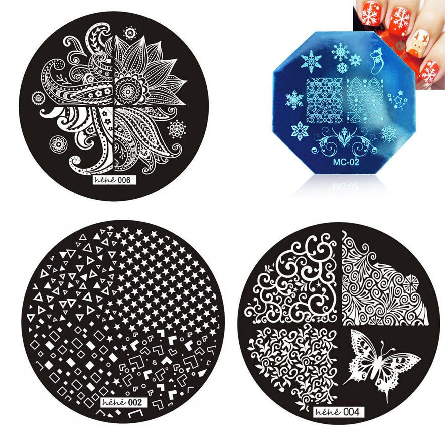 hehe Stamping Plates Cute Pattern DIY Image Stamp Stamping Plates Manicure Template Nail Art Plate