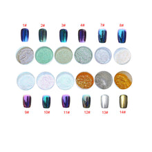 1 Set 12 Colors Nail Art Shinning Mirror Glitter Powder Chrome Pigment Black UV Gel Top Base Coat Makeup Tools for Girls